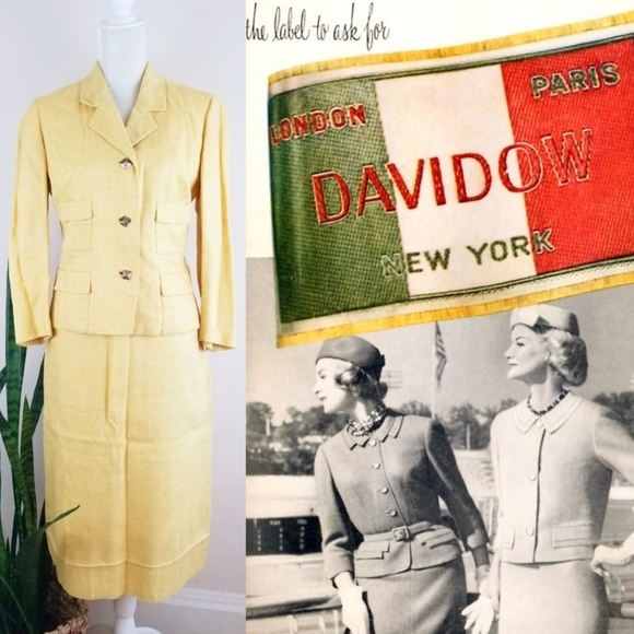 VTG 50s Davidow Skirt Suit Set - Picture 1 of 16